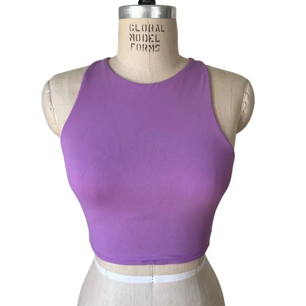Alo Yoga Movement Bra with Lace String Back Size Small Purple
